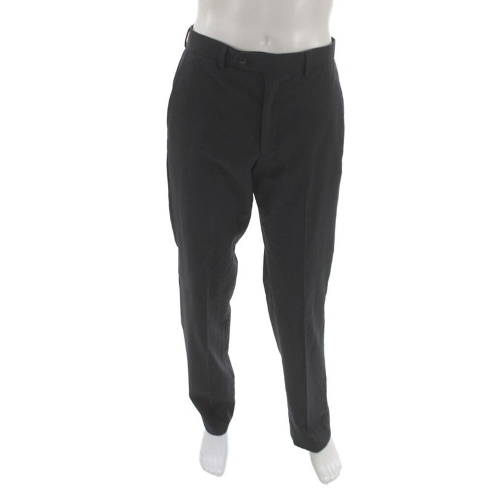 Pronto Uomo Mens Dress Pants Gray Herringbone Wool Size 32